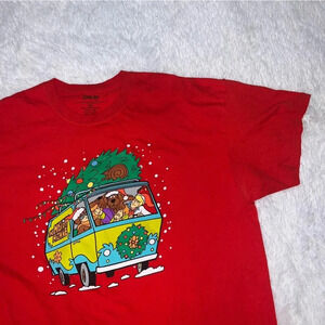Scooby Doo Mystery Machine Red Christmas Holiday T-Shirt size XXL / 2XL